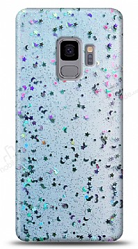 Eiroo Sparkle Samsung Galaxy S9 Iltl Mavi Silikon Klf