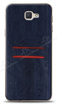 Eiroo Wallet Samsung Galaxy J7 Prime / J7 Prime 2 Deri Grnml Mavi Silikon Klf