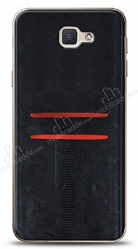 Eiroo Wallet Samsung Galaxy J7 Prime / J7 Prime 2 Deri Grnml Siyah Silikon Klf