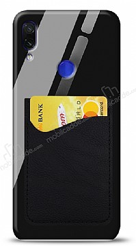 Eiroo Xiaomi Redmi Note 7 Pro Silikon Kenarl Kartlkl Siyah Cam Klf