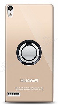 Huawei Ascend P6 Siyah Tutuculu effaf Klf