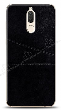 Huawei Mate 10 Lite Silikon Kenarl Kartlkl Siyah Deri Klf