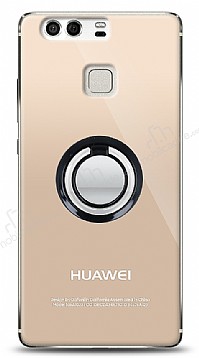 Huawei P9 Siyah Tutuculu effaf Klf