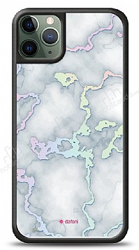 Dafoni Hologram iPhone 11 Pro Beyaz Mermer Desenli Klf