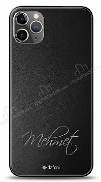 Dafoni Metal iPhone 11 Pro Max El Yazs simli Kiiye zel Klf