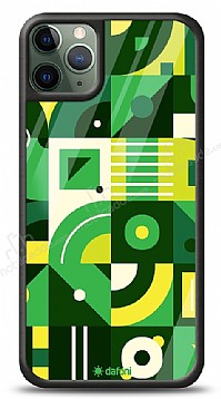 Dafoni Glossy iPhone 11 Pro Max Green Geometric Pattern Klf