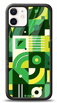 Dafoni Glossy iPhone 12 / iPhone 12 Pro 6.1 in Green Geometric Pattern Klf
