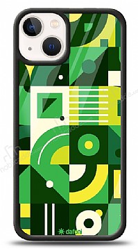 Dafoni Glossy iPhone 13 Mini Green Geometric Pattern Klf