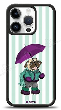 Dafoni Art iPhone 14 Pro Pug in the Rain Klf