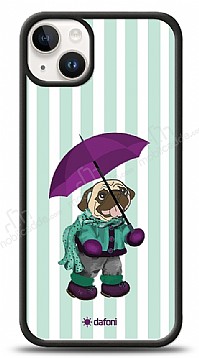 Dafoni Art iPhone 15 Plus Pug in the Rain Klf