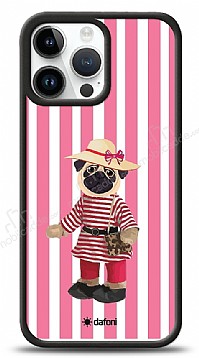 Dafoni Art iPhone 15 Pro Max Pink Pug Klf