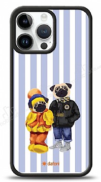 Dafoni Art iPhone 15 Pro Max Winter Pugs Klf