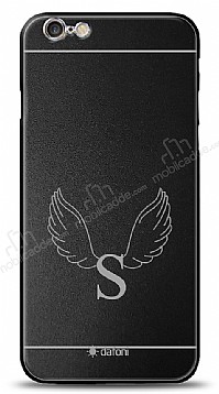 Dafoni Metal iPhone 6 / 6S Angel Wing Tek Harf Kiiye zel Klf
