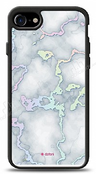 Dafoni Hologram iPhone 7 / 8 Beyaz Mermer Desenli Klf