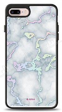 Dafoni Hologram iPhone 7 Plus / 8 Plus Beyaz Mermer Desenli Klf