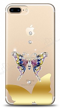 iPhone 7 Plus / 8 Plus Gold Kelebek Tal Klf