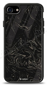 Dafoni Glossy iPhone SE 2020 Black Marble Pattern Klf