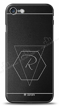 Dafoni Metal iPhone SE 2022 / 8 Geometrik Harfli Kiiye zel Klf