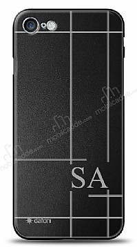 Dafoni Metal iPhone SE 2022 / 8 Linear ift Harf Kiiye zel Klf