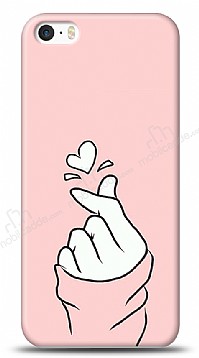 iPhone SE / 5 / 5S Pink Finger Heart Klf