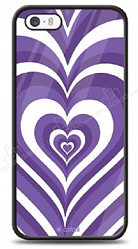 Dafoni Glossy iPhone SE / 5 / 5S Purple Hearts Klf