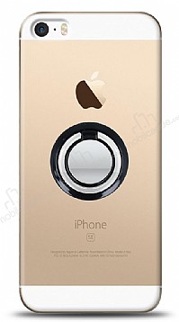 iPhone SE / 5 / 5S Siyah Tutuculu effaf Klf
