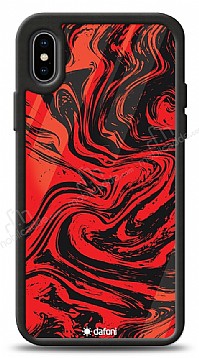 Dafoni Glossy iPhone X Red Marble Klf