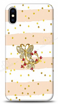 iPhone X / XS Gold Butterfly Tal Klf
