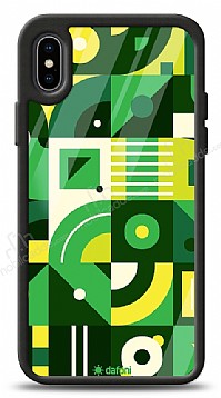 Dafoni Glossy iPhone XS Green Geometric Pattern Klf