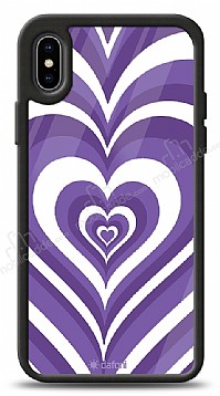 Dafoni Glossy iPhone XS Max Purple Hearts Klf