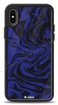 Dafoni Glossy iPhone XS Navy Blue Marble Klf