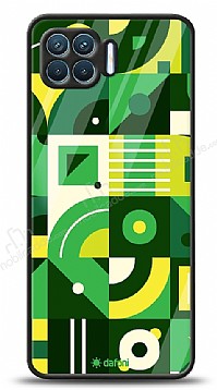 Dafoni Glossy Oppo Reno4 Lite Green Geometric Pattern Klf