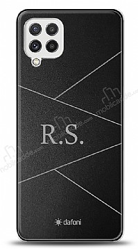 Dafoni Metal Samsung Galaxy A22 4G Geometrik ift Harf Kiiye zel Klf