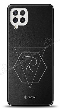 Dafoni Metal Samsung Galaxy A22 4G Geometrik Harfli Kiiye zel Klf