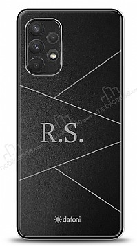 Dafoni Metal Samsung Galaxy A32 4G Geometrik ift Harf Kiiye zel Klf