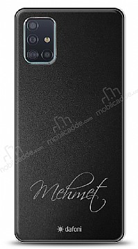 Dafoni Metal Samsung Galaxy A51 El Yazs simli Kiiye zel Klf