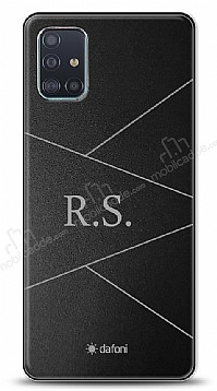 Dafoni Metal Samsung Galaxy A51 Geometrik ift Harf Kiiye zel Klf