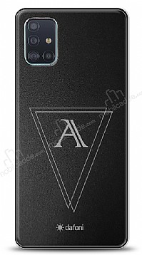 Dafoni Metal Samsung Galaxy A51 Geometrik Tek Harf Kiiye zel Klf