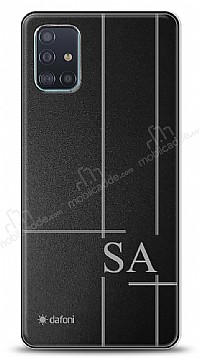 Dafoni Metal Samsung Galaxy A51 Linear ift Harf Kiiye zel Klf