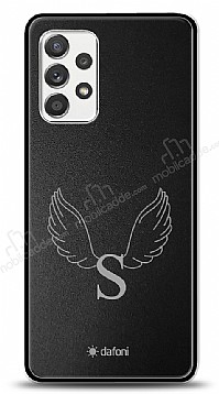 Dafoni Metal Samsung Galaxy A52 5G Angel Wing Tek Harf Kiiye zel Klf