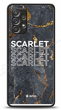 Dafoni Glossy Samsung Galaxy A52 Kiiye zel simli Simli Siyah Mermer Klf