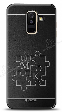 Dafoni Metal Samsung Galaxy A6 Plus 2018 ift Harf Puzzle Kiiye zel Klf