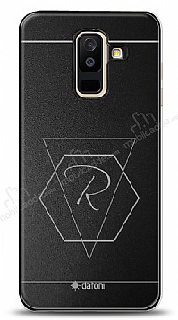 Dafoni Metal Samsung Galaxy A6 Plus 2018 Geometrik Harfli Kiiye zel Klf