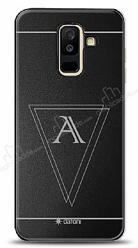Dafoni Metal Samsung Galaxy A6 Plus 2018 Geometrik Tek Harf Kiiye zel Klf