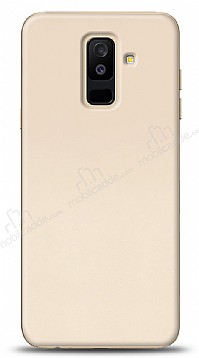 Samsung Galaxy A6 Plus 2018 Tam Kenar Koruma Gold Rubber Klf