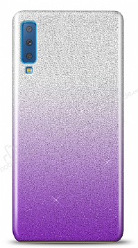 Samsung Galaxy A7 2018 Simli Mor Silikon Klf