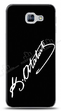 Samsung Galaxy A8 2016 Atatrk mza Siyah Klf
