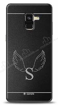 Dafoni Metal Samsung Galaxy A8 2018 Angel Wing Tek Harf Kiiye zel Klf