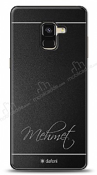 Dafoni Metal Samsung Galaxy A8 2018 El Yazs simli Kiiye zel Klf