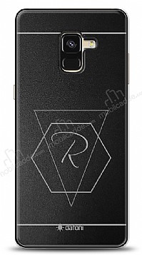 Dafoni Metal Samsung Galaxy A8 2018 Geometrik Harfli Kiiye zel Klf